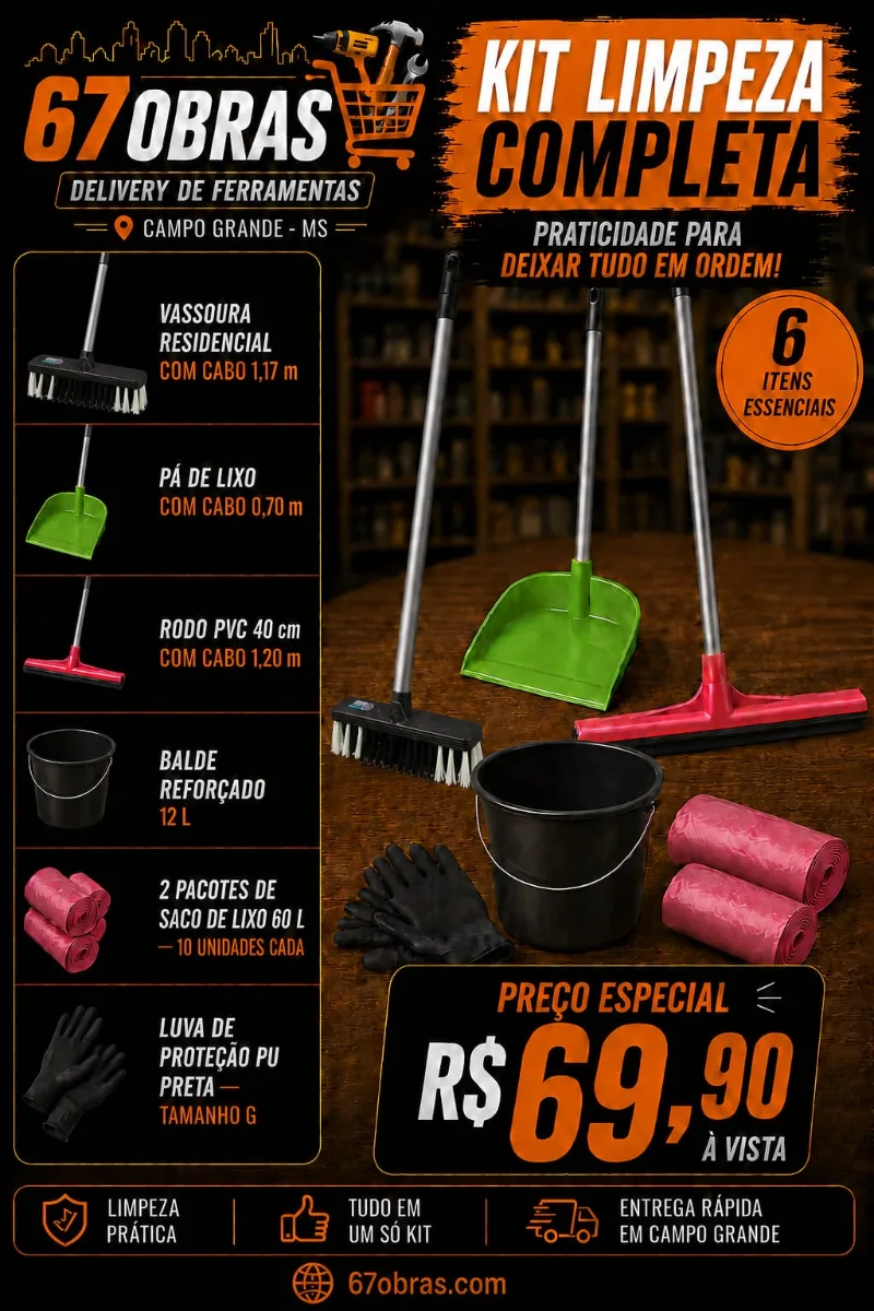 Kit Limpeza Completa para Casa e Quintal