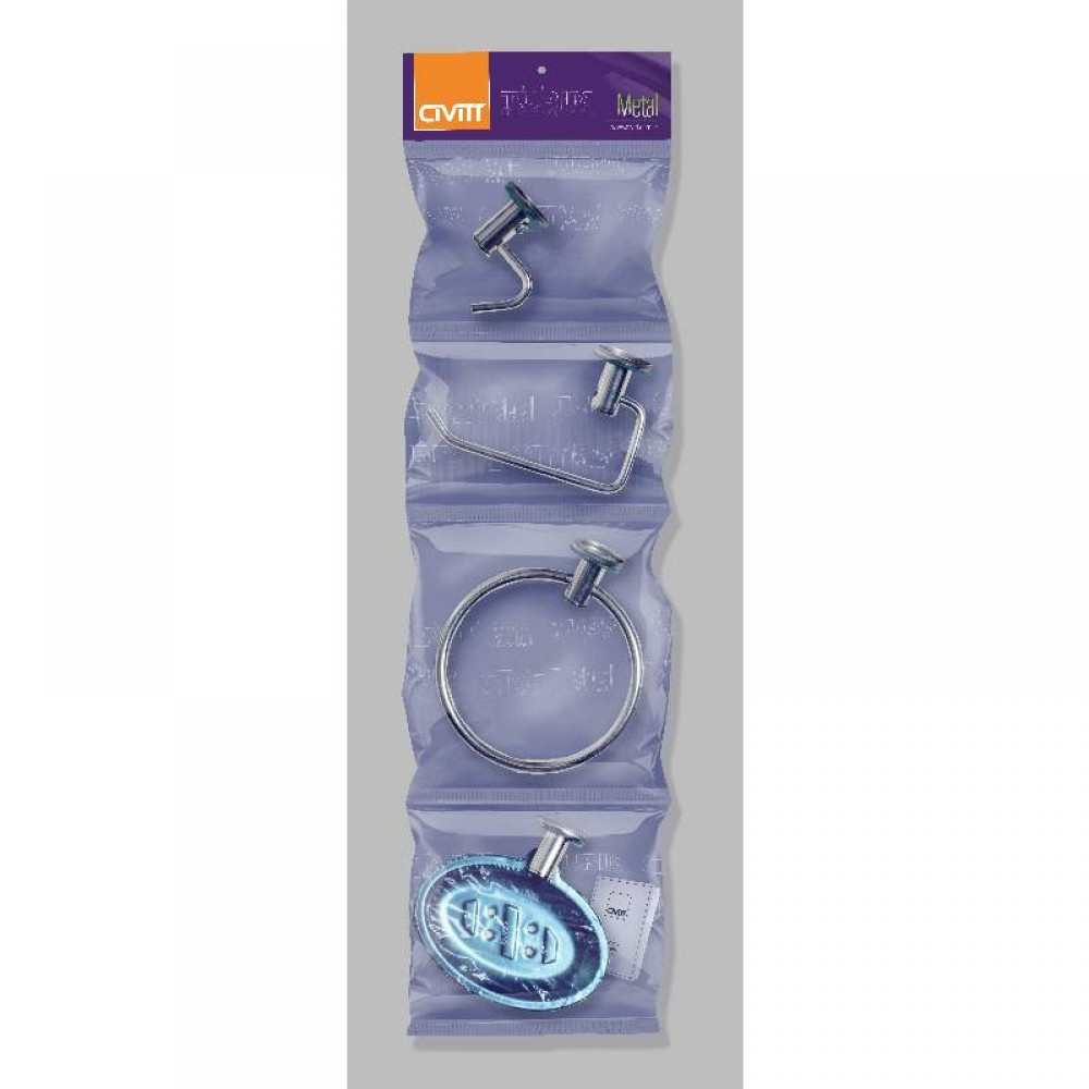 ACESSORIO BANHEIRO 04 PCS METAL "TURIM"