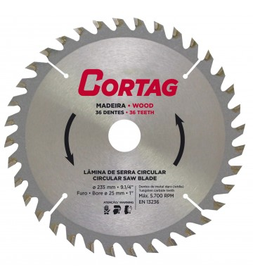 DISCO MAD 09"X235X25.4MM 36D CORTAG