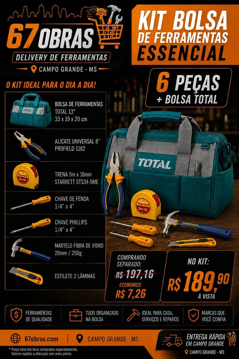 Kit Bolsa de Ferramentas Essencial