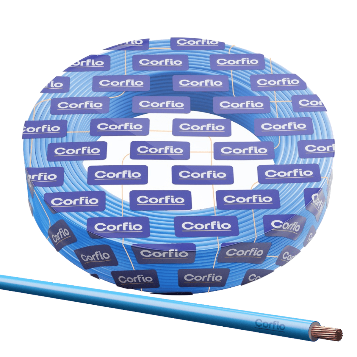 CABO FLEX "06.00MM" (AZ NEUTRO) CORFIO 100MT