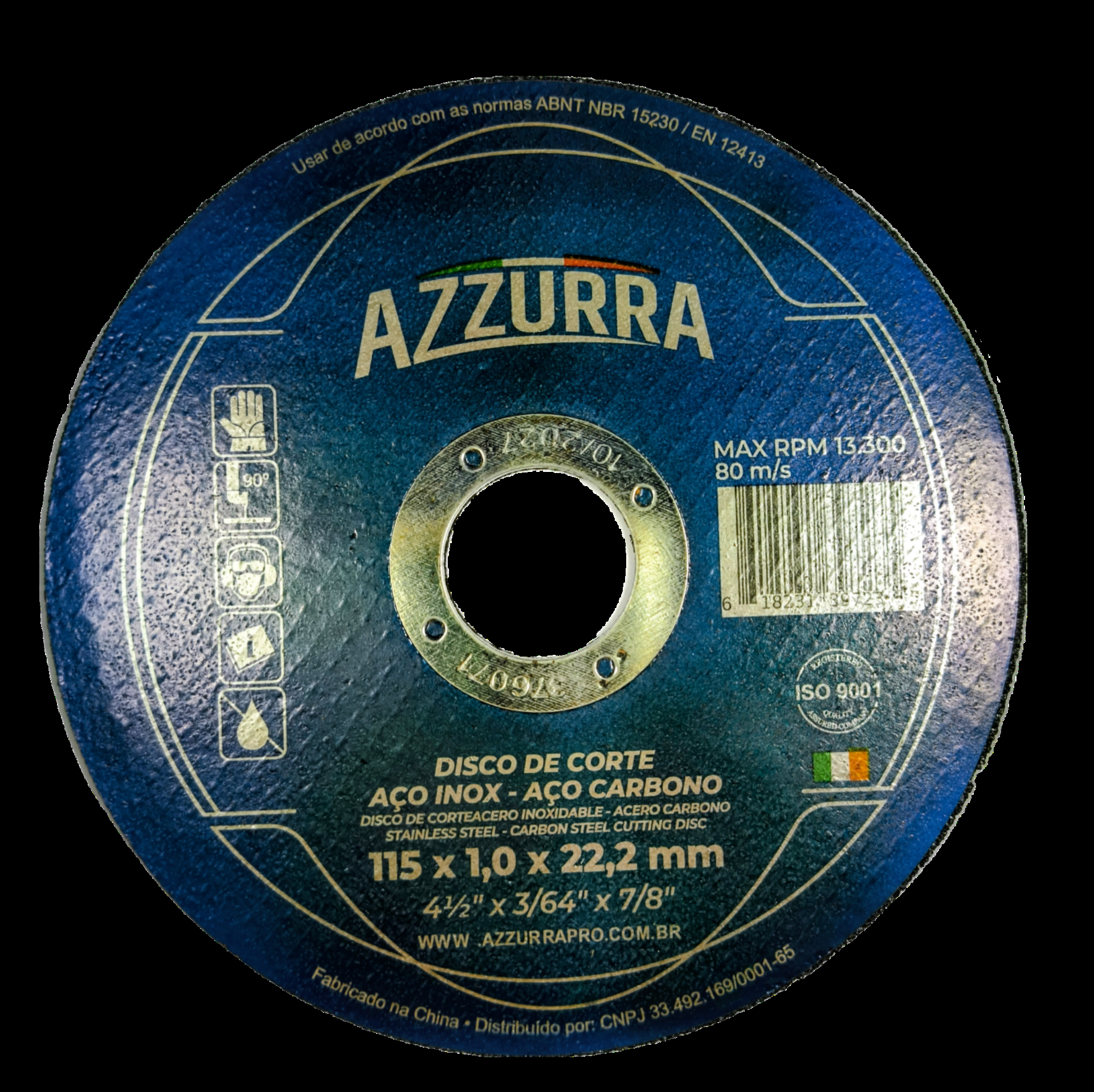DISCO METAL INOX 4"X115X1.0X22.2MM AZZURRA