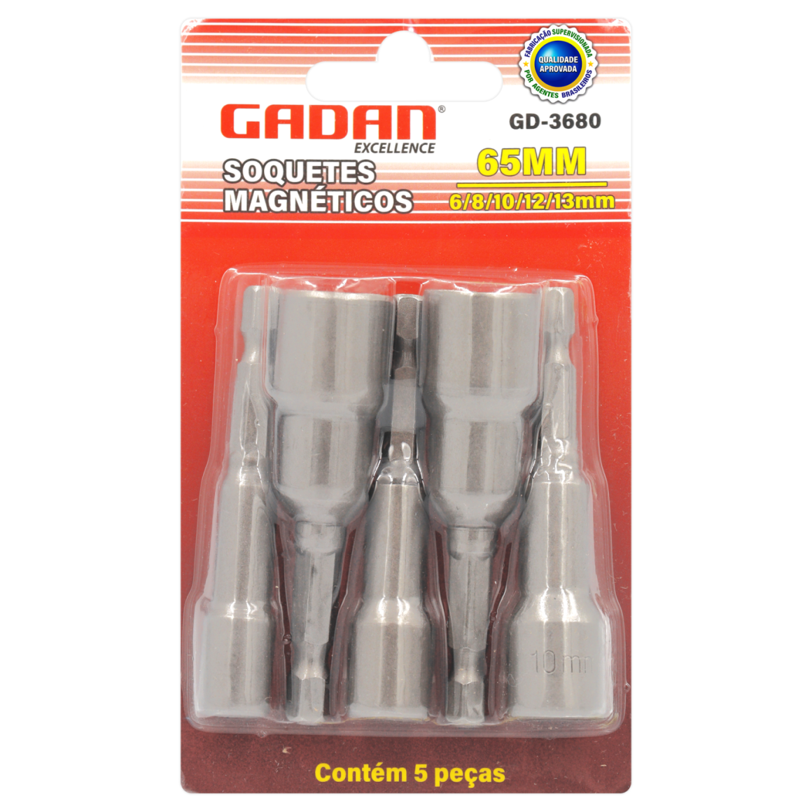 PONTA BITS "SOQUETE (05 PC 65MM) GADAN 1/4 IM