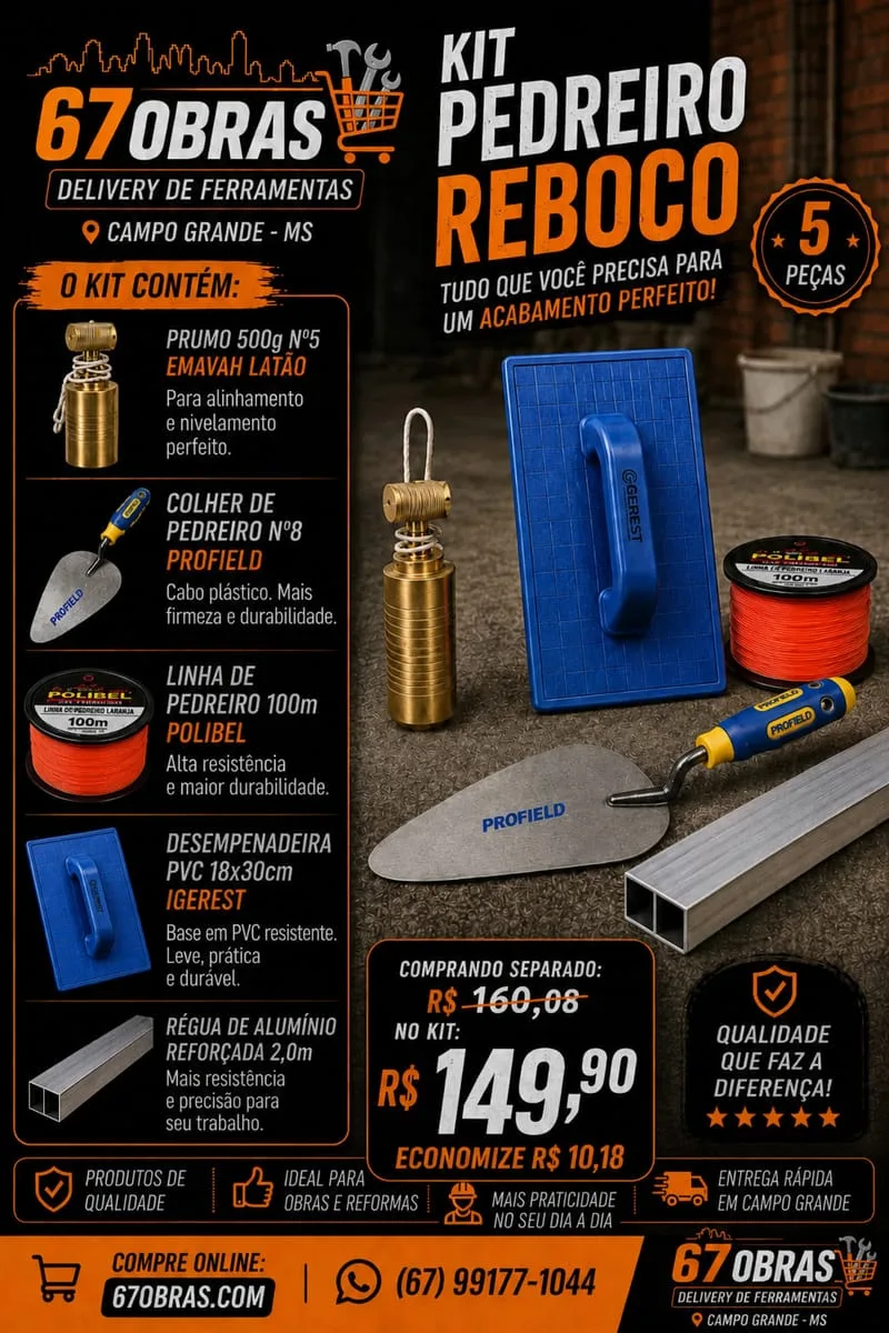 Kit Pedreiro para Reboco