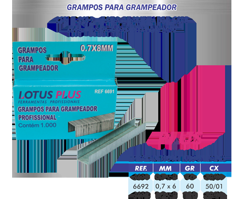 GRAMPO METALICO 0.70X08MM LOTUS (1.000PC)
