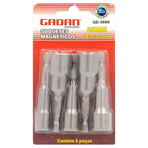 PONTA BITS "SOQUETE (05 PC 65MM) GADAN 1/4 IM