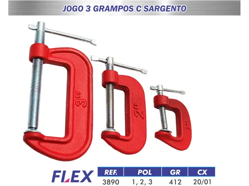 GRAMPO SARGENTO KIT 3P (1" 2" 3")