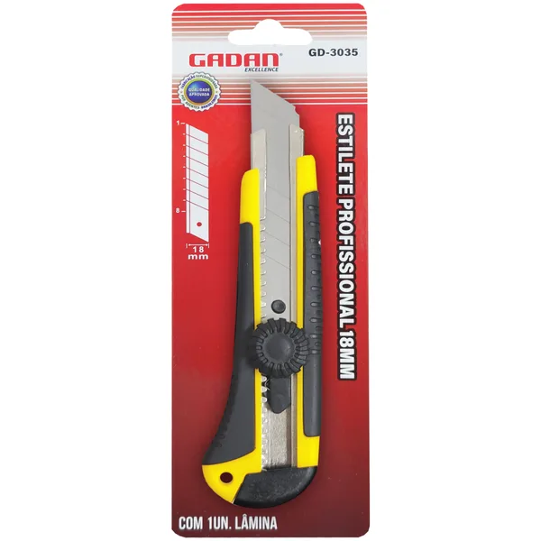 ESTILETE GADAN 18MM EMBORRACHADO GD3035
