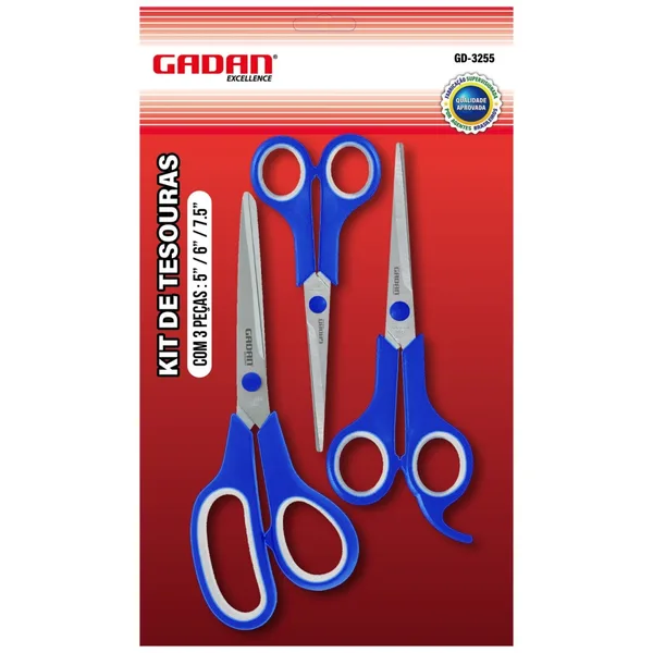 TESOURA USO GERAL INOX (3 PC) GADAN/HOME 5/6/