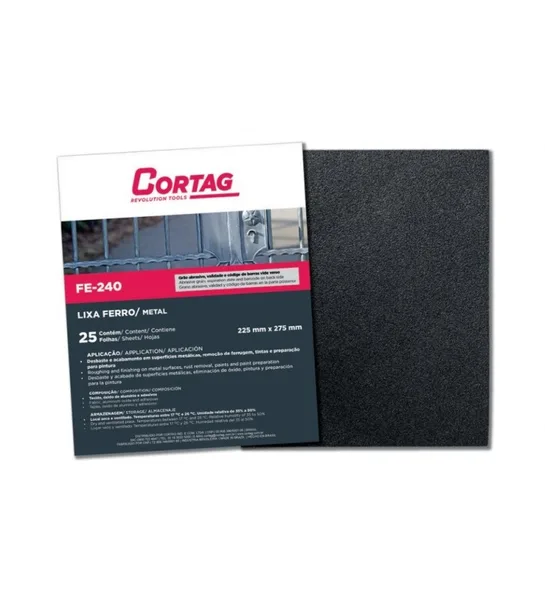 LIXA FERRO/METAL/FERRUGEM 060 (25PC) CORTAG 6