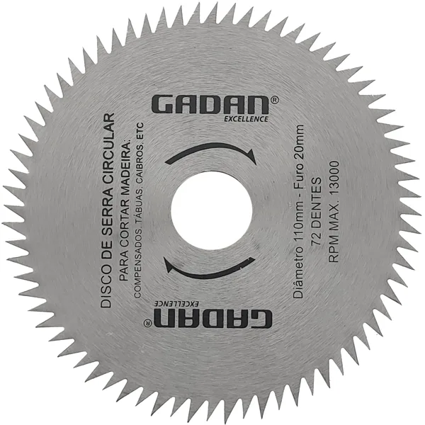 DISCO MAD 04"X110X20.0MM 72D GADAN